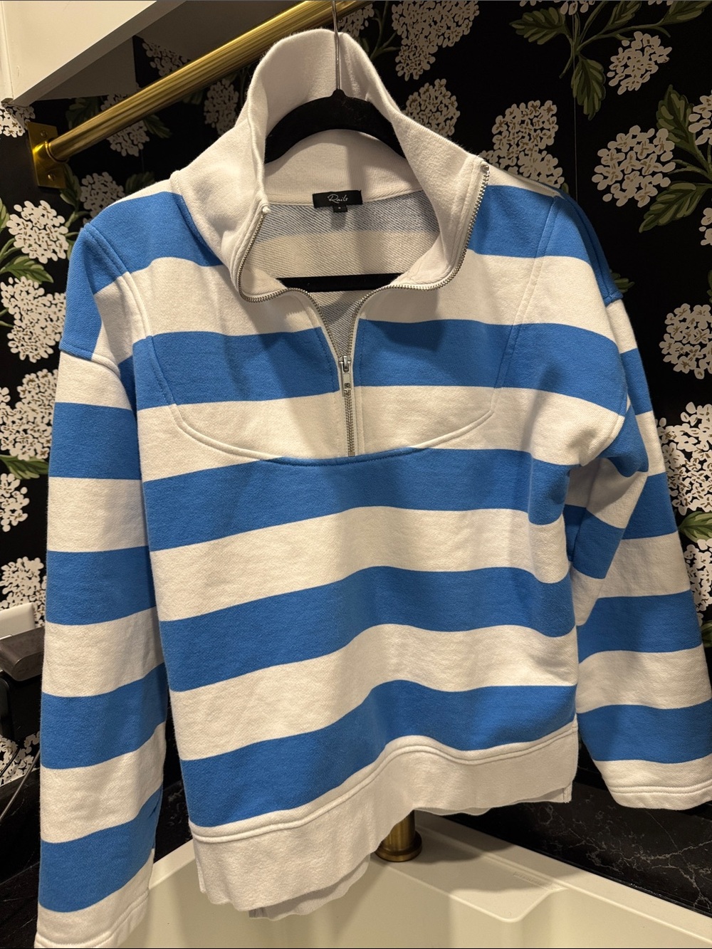 Rails Blue & White Striped Half-Zip Pullover